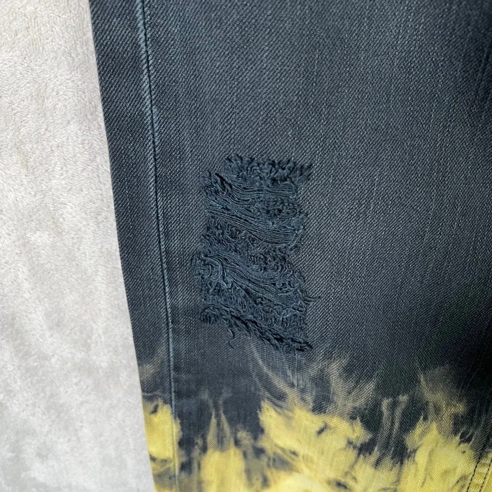 Levi's 511 Skinny Jeans W32 L30 Yellow Black Bleach Tie‎ Dye Grunge Punk Street